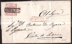 Italia Napoli, 2 grana I tavola su lettera da Cosenza del 1858 -HB56 - Picture 1 of 3