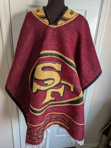 NFL San Francisco 49ers Rojo Dorado Poncho Trapo Fútbol Talla Única Adulto Pesado Cálido - Imagen 1 de 10