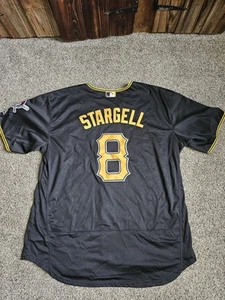 Majestic Pittsburgh Pirates Willie Stargell #8 camiseta de béisbol negra talla 60 - Imagen 1 de 10