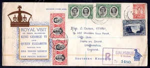 Southern Rhodesia - 1947 Royal Visit Registered Illustrated First Day Cover - Picture 1 of 2