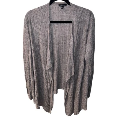 Cárdigan abierto con cuello chal Eileen Fisher para mujer XL lino topo ligero Foto 1 de 4
