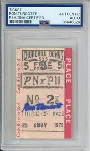Biglietto scommessa Ron Turcotte FIRMATO 1978 Churchhill Downs Segreteria PSA DNA COA - Foto 1 di 2