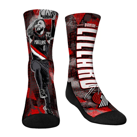 Youth Rock Em Socks Damian Lillard Portland Trail Blazers Big Player Crew Socks Cover