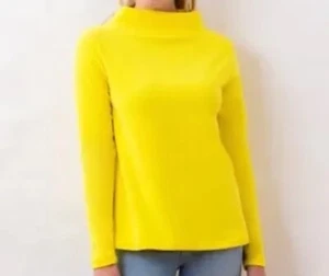 Dudley Stephens Binney Boatneck Sweater Preppy Sunshine Yellow Terry Fleece M - Picture 1 of 19
