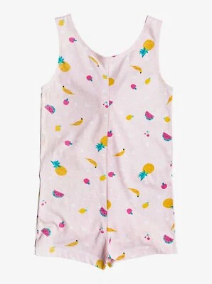 ROXY GIRLS ROMPER - REMEMBER SZ 5 - COVER UP FRUITS PINK GRAPHIC STRAPPY - Image 1 of 2