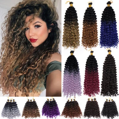 Ombre Water Wave Braids Twist Crochet Afro Deep Curly Hair Extensions for Women - Image 1 of 4