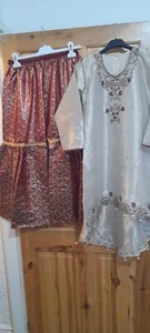 New Arrival Girls Chiffon Mahsoori Shirt with Banarsi Garara - Picture 1 of 12
