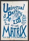Vintage 1966 Poster Universal Parking Lot at the Matrix San Francisco Hippie