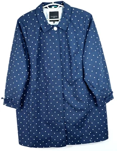 NEW TALBOTS Women's Light Cotton Outerwear Jacket Polka Dot Blue White Size 22W - Picture 1 of 20