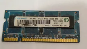Ramaxel 512MB Laptop Computer Memory 1RX8 DDR2 PC2-5300S-555 Card Stick RAM Part - Picture 1 of 1