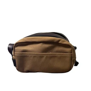 Filson Tan Rugged Twill Brown Leather Trim Travel Kit Toiletry Bag USA NEW - Picture 1 of 6