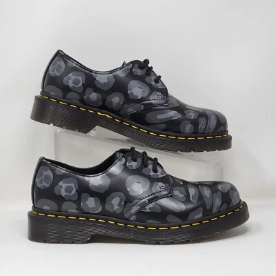 Dr. Martens 1461 Distorted Leopard Print Oxford Black/Gray- Men Sz 6/Wnms 7 New - Image 1 of 4