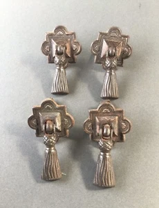 Antique Metal Cupboard Pull Handles X4 Reclaimed Salvaged - Picture 1 of 12