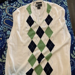Jos A. Bank Argyle Leadbetter Golf 100% Pima Cotton Sweater Vest Xl - Picture 1 of 3