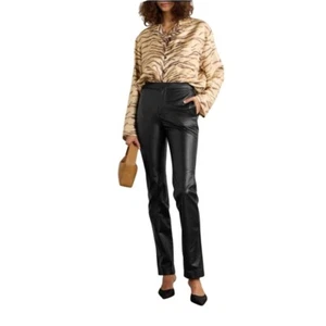 Pantalones para mujer Lauren Ralph Lauren 100 % cuero negros pierna recta 6 nuevos sin etiquetas $695 - Imagen 1 de 15