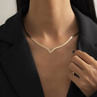 Copper Flat Snake Chain Choker Necklace V-Shaped Short Collar Clavicle Neck. ❤HA