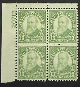 US 13 Cents #694 plate block Of 4 Harrison 1931 Green MNH OG - Picture 1 of 1