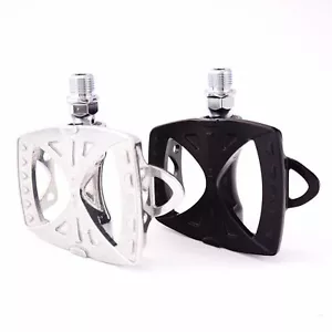 MKS GR-10 Alloy Racing Track Fixed Gear Wide platform Bike Pedal Black / Silver - Picture 1 of 3