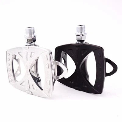 Pedal de bicicleta plataforma ancha engranaje fijo pista carreras aleación MKS GR-10 negro/plateado Foto 1 de 3