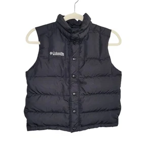 Columbia Kids Black Snap-Up Goose Down Stand-Up Collar Puffer Vest Size 8 Unisex - Picture 1 of 7