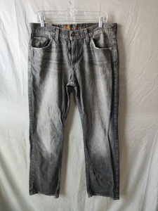 Bullhead Jeans Mens 33x34 Gray Slim Boot Cut Denim Faded Distressed Casual Pants - Picture 1 of 12