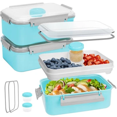 3er Pack Salat Brotdose Lebensmittel Aufbewahrung Behälter, 47oz Bento Box To Go Behälter... - Bild 1 von 4