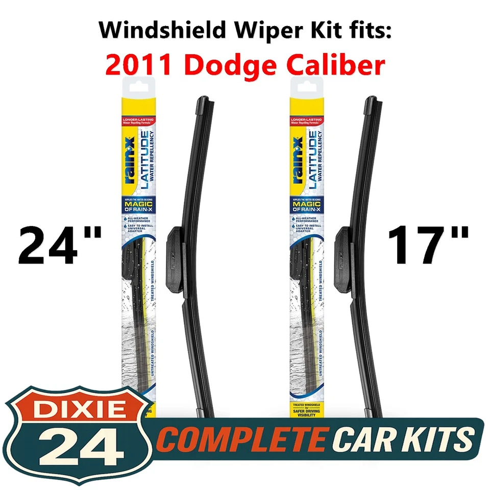 Rain-X Latitude 2-n-1 Windshield Wiper Kit fits: 2011 Dodge Caliber (24" & 17") Foto 1 de 4