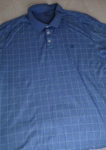 Izod Men’s 2XL Blue 1/4 Button Short Sleeve Polo - Picture 1 of 4