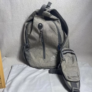 WATERFLY Crossbody Sling Bag Backpack Travel Daypack Gray Camping Hiking - Picture 1 of 7