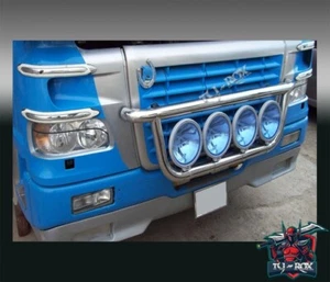 For DAF XF105 CHROME BULL BAR GRILL BAR SPOTLIGHT BAR LIGHT BAR NUDGE 2006-2014 - Picture 1 of 14