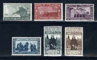 Италия 1926 700-я годовщина. Полный комплект Святого Франциска Смерти Никогда не Использовался - Изображение 1 из 2