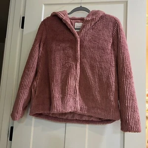 Elodie NWT Faux Fur Hooded Jacket Girl Size X small Mauve Fuzzy Kid Coat - Picture 1 of 10