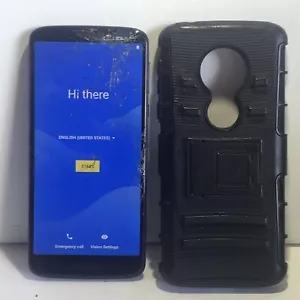 Motorola Moto G7 Play 32GB Black smartphone (cracked Screen ) AT&T Unlocked - Picture 1 of 4
