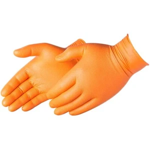 PREMIUM 8-MIL TEXTURED ORANGE NITRILE EXAM GLOVES HEAVY DUTY CASE OF 1,000 LARGE - Picture 1 of 1