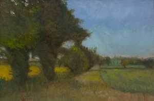 Landscape Oil On Paper Original Art Painting Beata Ulikowska Signed - Picture 1 of 13