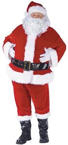 Santa Claus Suit Costume Adult Quality Boot Covers Belt Faux Fur Plus Size XL