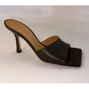 Bottega Veneta Leather Berry Sandal Slide Kaki Green Brown Size 36 New in Box - Picture 1 of 15