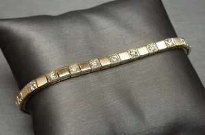 4Ct Round Cut Lab Created Diamond Women's Tennis Bracelet 14K Yellow Gold Finish - Picture 1 of 7