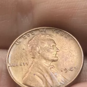 1947 Lincoln Wheat Cent Bronze Penny Gem Bu Line Through Wheat - Picture 1 of 5