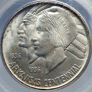 1937 ARKANSAS 100th Commemorative Silver Half Dollar US Coin PCGS MS 65 i82840 - Picture 1 of 4