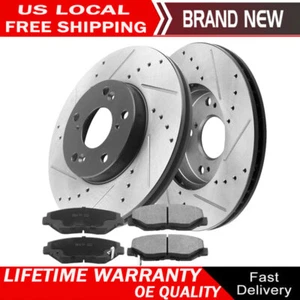 Front Drilled Rotors And Ceramic Brake Pads for Honda Accord Civic Element CR-V - Foto 1 di 11