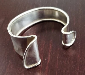 925 Sterling Silver Heavy wide Cuff Bracelet 1.5" wide 65.3g MEXICO - Picture 1 of 12