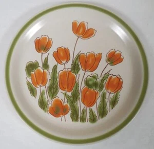 Spring Collection Steinzeug "Meadowbrook" Japan 11" Essteller, orange Tulpen - Bild 1 von 6