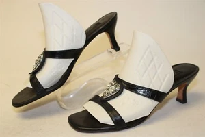 Brighton Tilly Kitten Heel Sandals Womens Size 6.5 M Black Leather Strappy Shoes - Picture 1 of 24