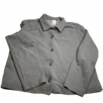 Chaqueta Jersey Hanna Andersson Gris L/S Botón Frontal Mezcla Algodón Mujer M Mediana Foto 1 de 4