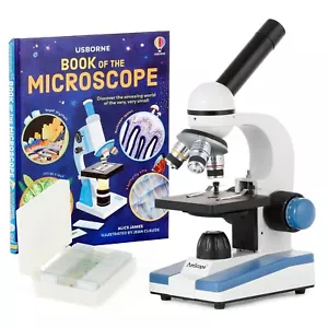 AmScope 40X-1000X Portable Student Compound LED Microscope Kit +25 Slides +Book - Picture 1 of 9