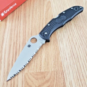 Spyderco Endura 4 Folding Knife 3.75" VG10 Steel Serrated Blade Black FRN Handle - Picture 1 of 1