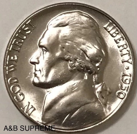 1950 Jefferson Nickel Gem Bu Uncirculated Cover