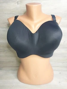 Curvy Couture Black Smooth Multi-Way Strapless Bra, US 38H - Picture 1 of 5