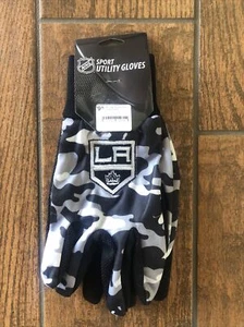 NHL LA Kings Black Camouflage Palm Utility Gloves Black w/ Black Palm by FOCO - Picture 1 of 2